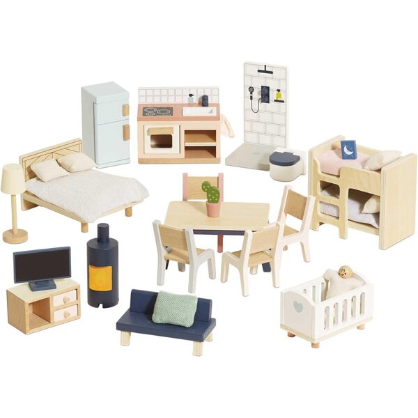 Le Toy Van Holzmöbel-Set für Daisylane Puppenhaus – 37-teilig