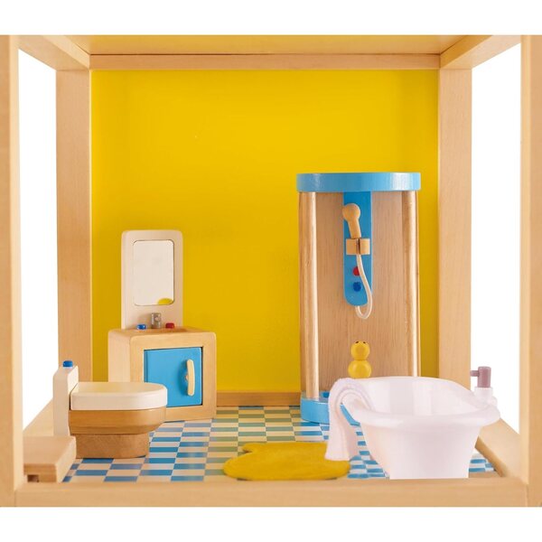 Badezimmer-Set aus Holz für Hape Puppenhaus – Kreativspiel für Kinder