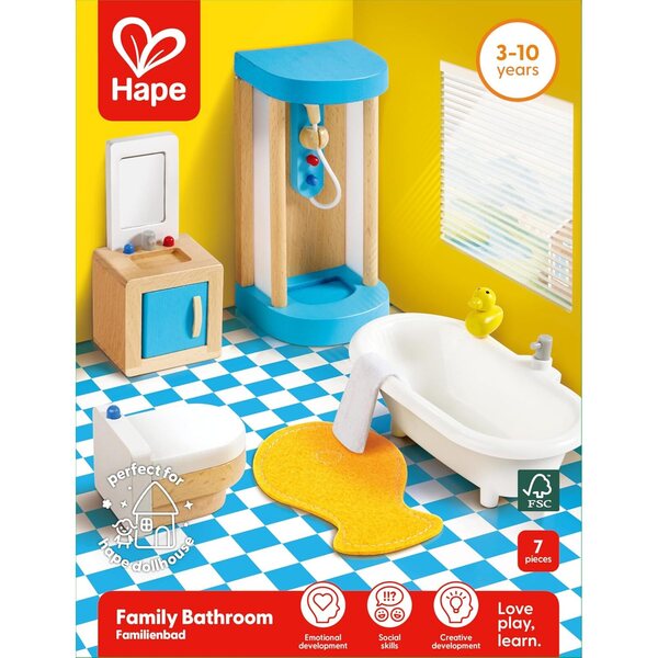 Badezimmer-Set aus Holz für Hape Puppenhaus – Kreativspiel für Kinder