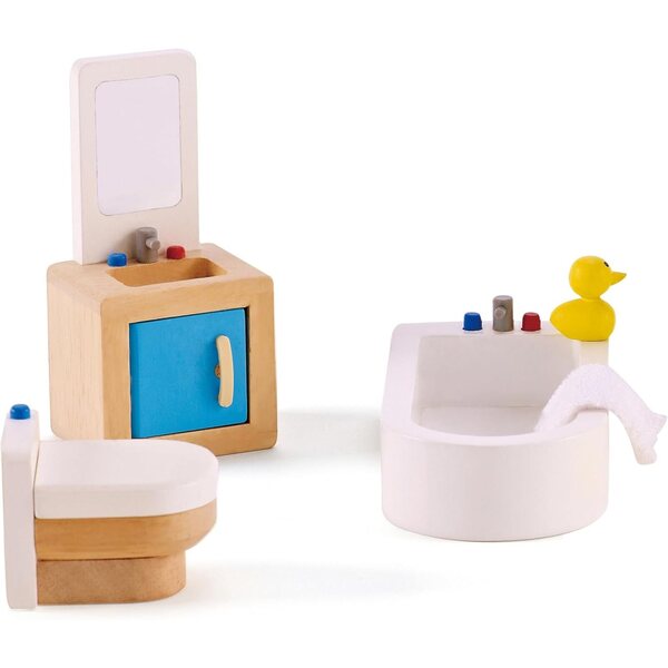 Badezimmer-Set aus Holz für Hape Puppenhaus – Kreativspiel für Kinder