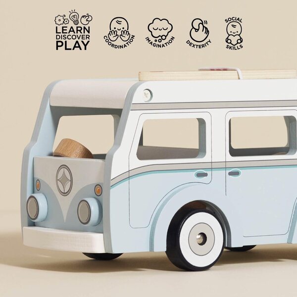 Le Toy Van Wohnmobil aus Holz mit Surfbrett und abnehmbarem Dach für Kinder ab 3 Jahren