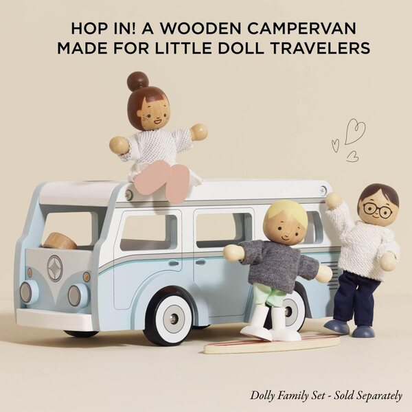 Le Toy Van Wohnmobil aus Holz mit Surfbrett und abnehmbarem Dach für Kinder ab 3 Jahren