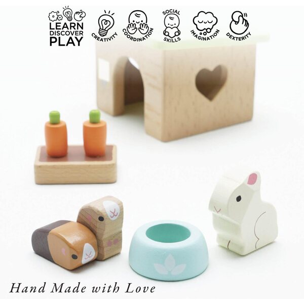 Le Toy Van Daisylane Holztier-Set: Hase, Schweinchen und Zubehör