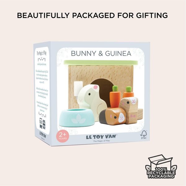 Le Toy Van Daisylane Holztier-Set: Hase, Schweinchen und Zubehör