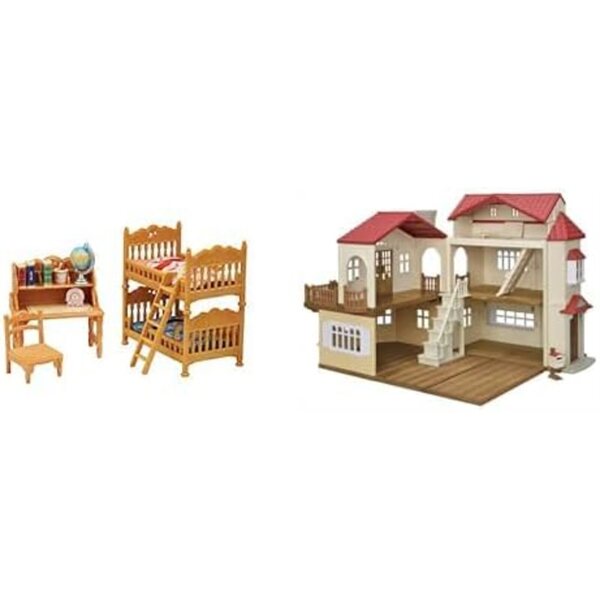 Sada dětské ložnice Calico Critters Venkovský dům s tajným podkrovím
