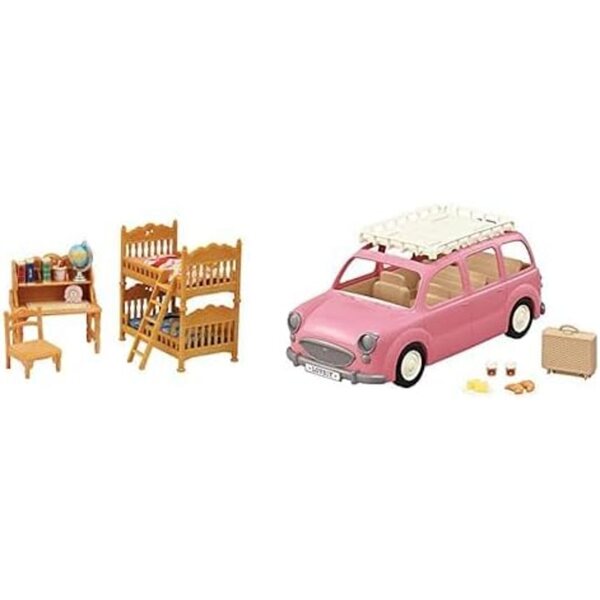 Sada do ložnice Calico Critters s rodinnou piknikovou dodávkou a kompletním příslušenstvím 19 kusů