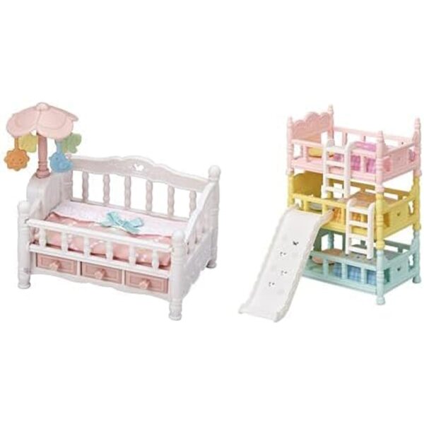 Balíček dětského dětského pokoje Calico Critters – sada nábytku do postýlky, mobilního a trojlůžka