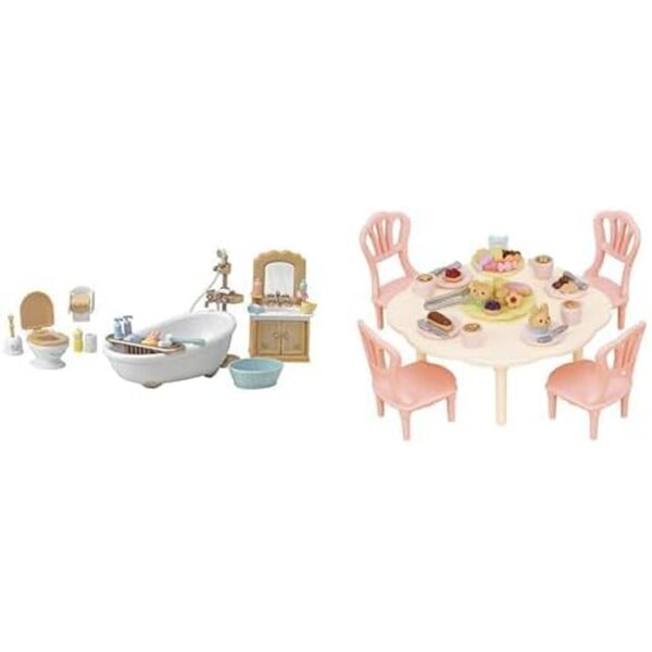 Venkovská koupel a sladkosti Calico Critters Party Set - Doplňky pro domeček pro panenky 3+