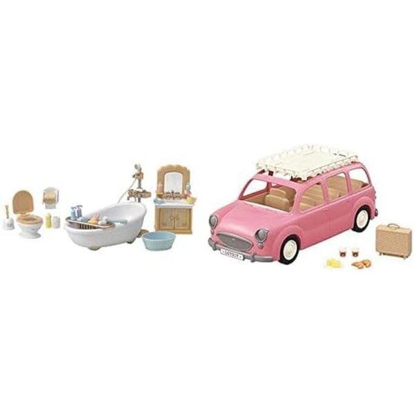 Venkovská koupelnová sada Calico Critters s piknikovou dodávkou a příslušenstvím - 35 kusů