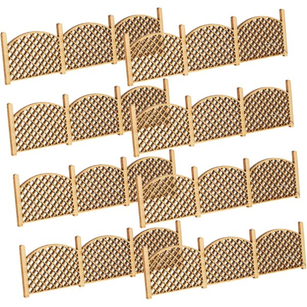 PartyKindom Mini Recinzione in Legno 1:50 - Set 8 Pezzi per Decorazioni Miniature e Giardini
