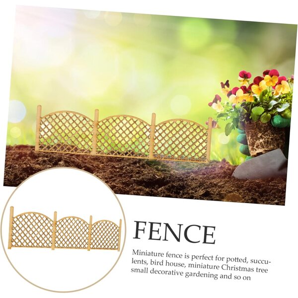 PartyKindom Mini Recinzione in Legno 1:50 - Set 8 Pezzi per Decorazioni Miniature e Giardini