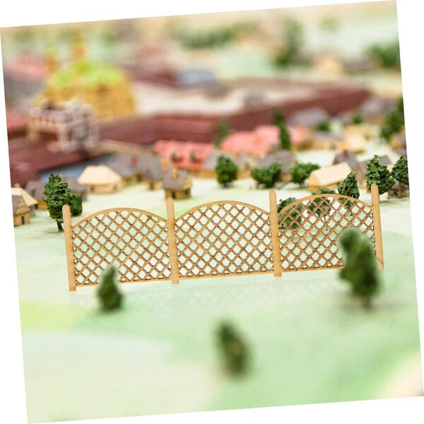 PartyKindom Mini Recinzione in Legno 1:50 - Set 8 Pezzi per Decorazioni Miniature e Giardini