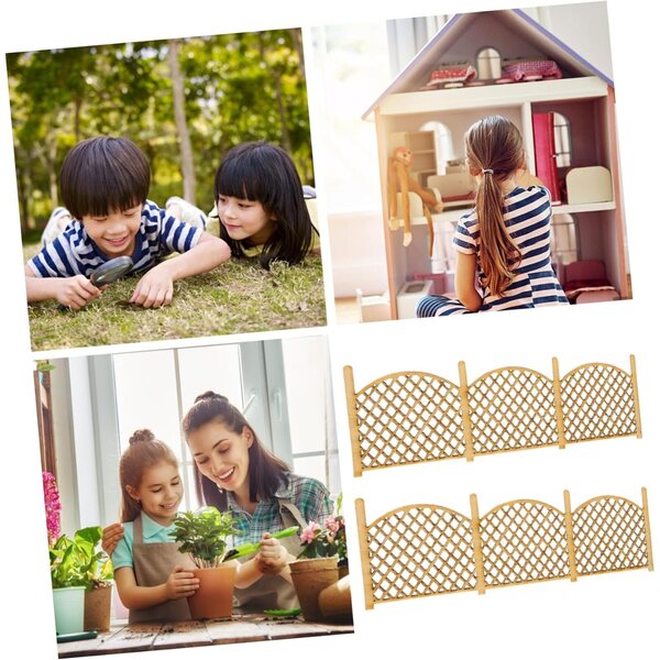 PartyKindom Mini Recinzione in Legno 1:50 - Set 8 Pezzi per Decorazioni Miniature e Giardini