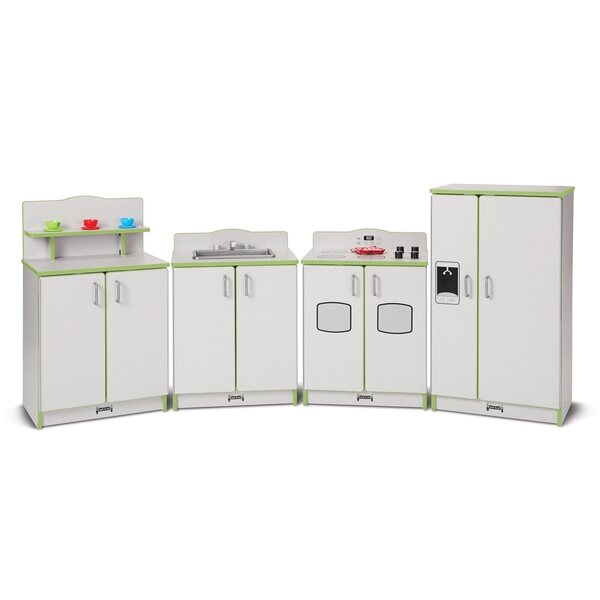 Jonti-Craft Key Lime Green Toy Kitchen mit 4 Brennern und Regalen