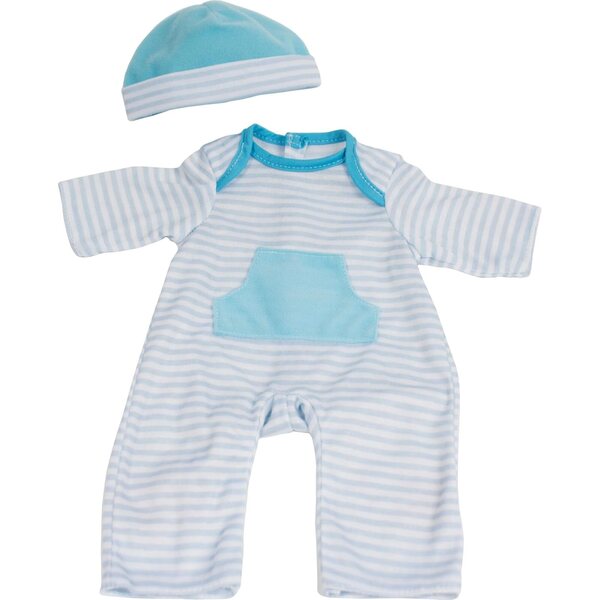 Kleidung für 14–16 Zoll große Puppen – Set mit 4 Outfits mit rosa, blauen und lila Hüten