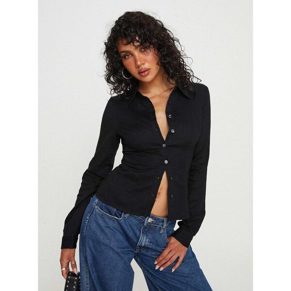 Ženska srajca Princess Polly Fogler iz 100% bombaža, elegantni dolgi rokavi