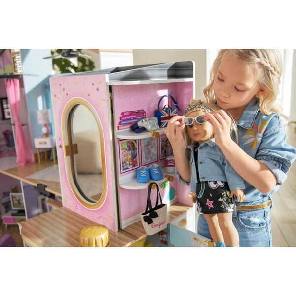 American Girl Truly Me Accessoires: Jeansjacke, bedruckte Tasche und Leoparden-Stirnband