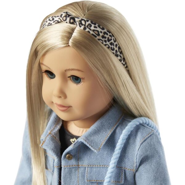 American Girl Truly Me Accessoires: Jeansjacke, bedruckte Tasche und Leoparden-Stirnband