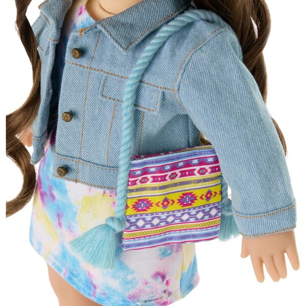American Girl Truly Me Accessoires: Jeansjacke, bedruckte Tasche und Leoparden-Stirnband