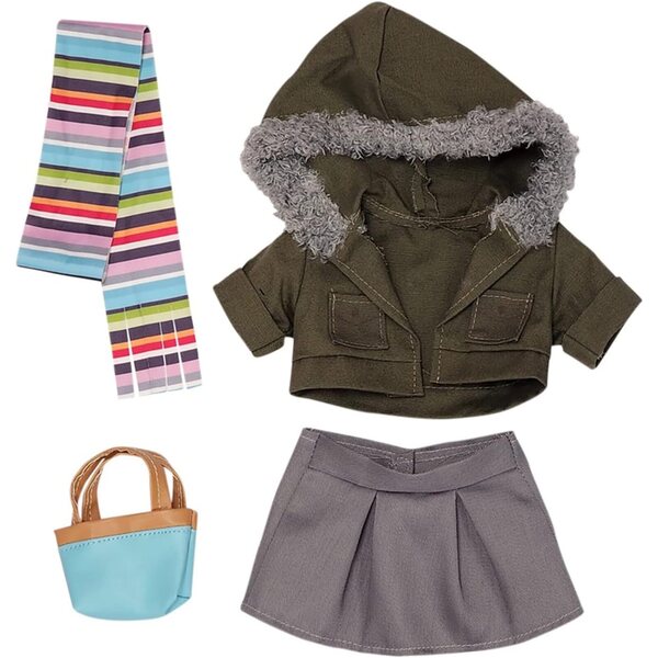 Obleček pro 18" panenku Style Girls: 9dílný obleček s bundou a šátkem