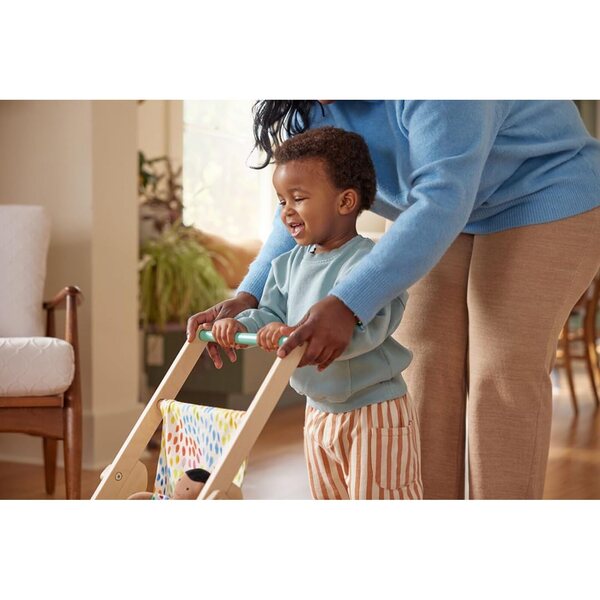 LOVEVERY The Buddy Kinderwagen: Kinderwagen aus Holz zum Rollenspiel ab 12 Monaten
