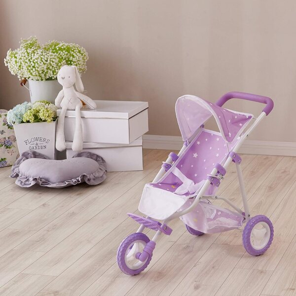 Jogging-Kinderwagen für Olivia's Little World Dolls mit Verdeck und Sicherheitsgurt