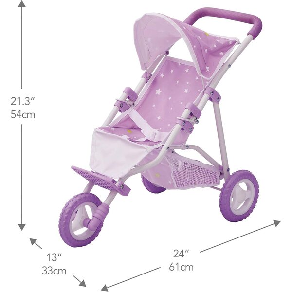 Jogging-Kinderwagen für Olivia's Little World Dolls mit Verdeck und Sicherheitsgurt