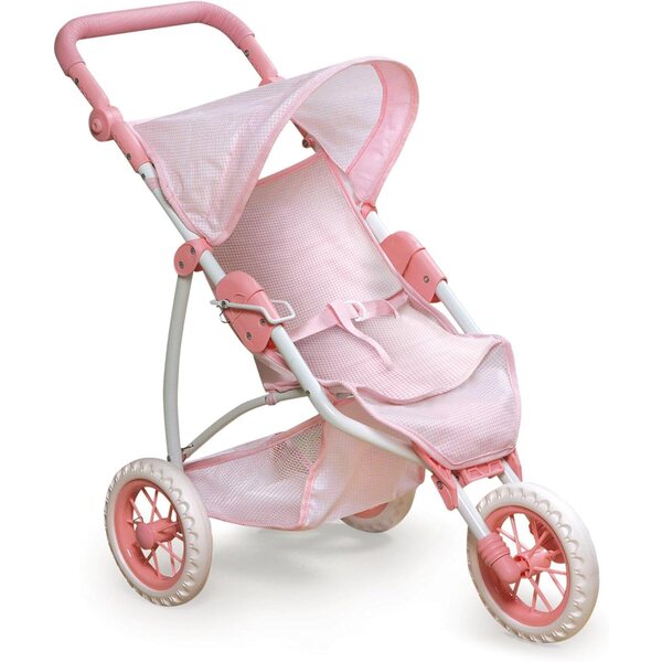 Opvouwbare kinderwagen voor dassenmandpoppen met verstelbare handgreep en luifel