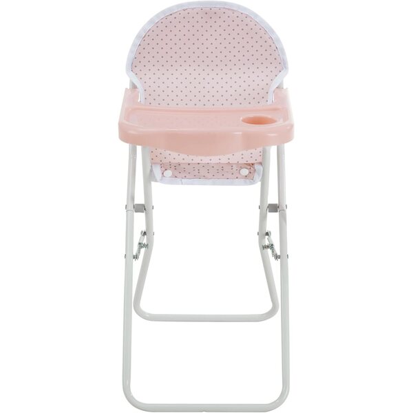 Olivia's Little World Kinderzimmer-Set für 15-Zoll-Puppen – rosa und graues Kinderbett, Hochstuhl und Kinderwagen