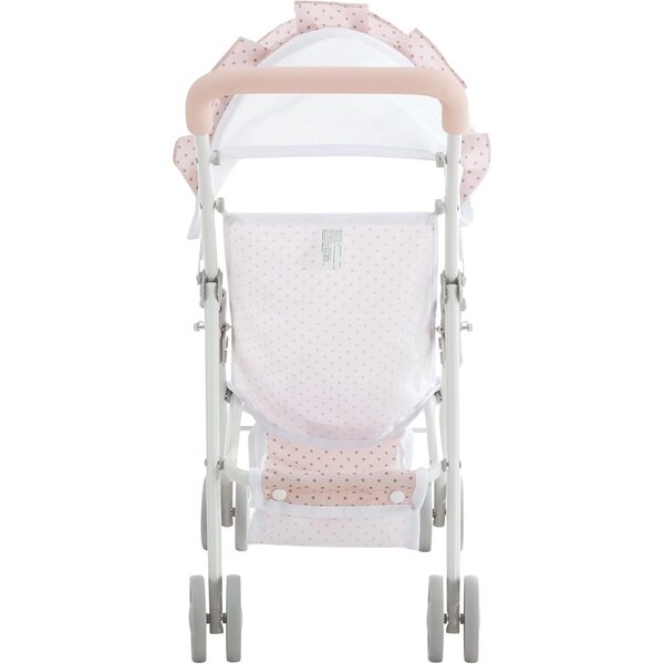 Olivia's Little World Kinderzimmer-Set für 15-Zoll-Puppen – rosa und graues Kinderbett, Hochstuhl und Kinderwagen