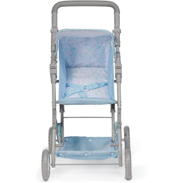 JC Toys - Berenguer Boutique | Fashionable Stroller with Canopy and Storage | Simple Folding |Blue Accessory Collection | for Dolls up to 18" | Ages 3+