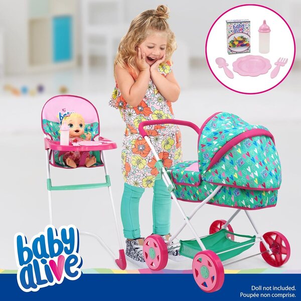 Baby Alive Travel N' Feed Set 7-teilig für Puppen bis 46 cm ab 3 Jahren