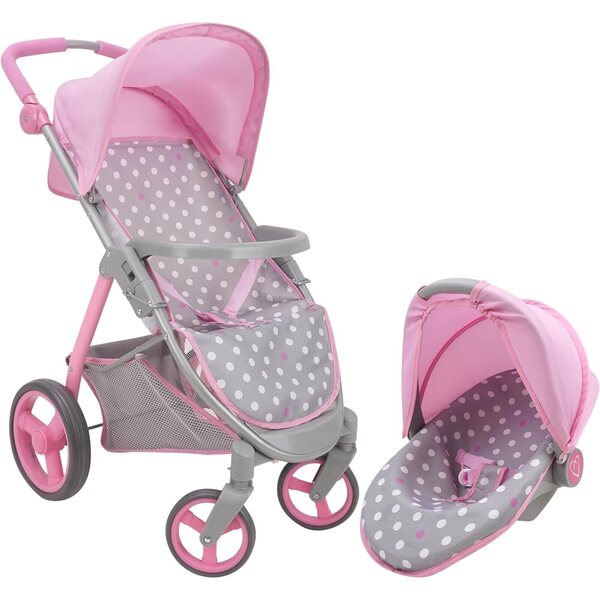 509 Crew Cotton Candy Pink: 2-in-1-Kinderwagen für Puppen bis 46 cm mit Zubehör