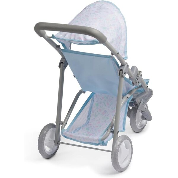 Zusammenklappbarer Jogger-Kinderwagen Berenguer Boutique Blau für Puppen bis 18" | JC Spielzeug