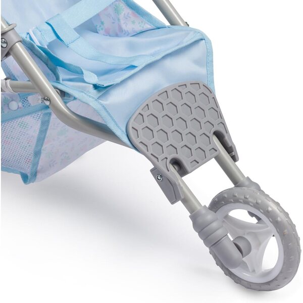 Zusammenklappbarer Jogger-Kinderwagen Berenguer Boutique Blau für Puppen bis 18" | JC Spielzeug