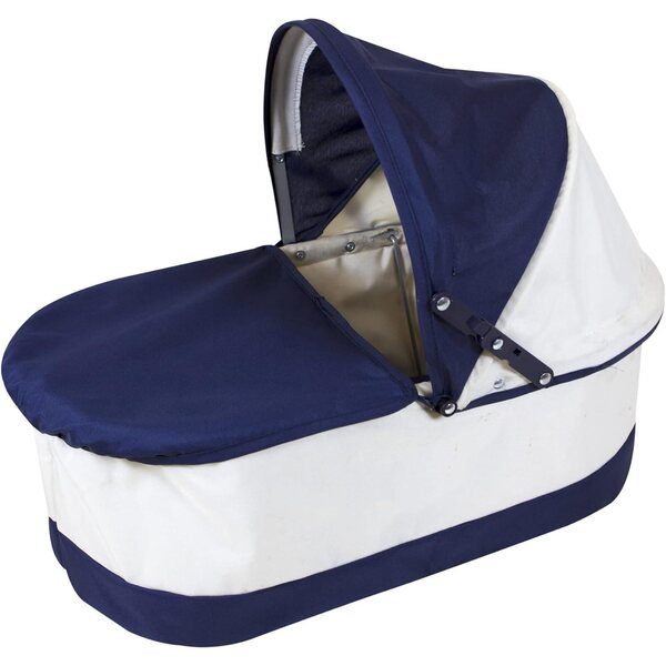 Lissi klassischer Babypuppen-Kinderwagen, Marineblau und Weiß, 27 Zoll, Vintage