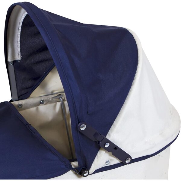 Lissi klassischer Babypuppen-Kinderwagen, Marineblau und Weiß, 27 Zoll, Vintage