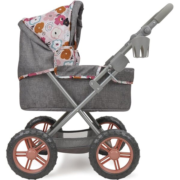 509 Crew Amanda Puppenwagen Melange Flora – Puppenwagen mit Zubehör und verstellbarem Griff