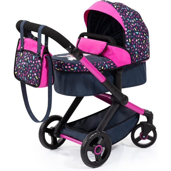 Bayer Pram Xeo Convertible 52 cm žaislinis vežimėlis su krepšiu ir krepšeliu
