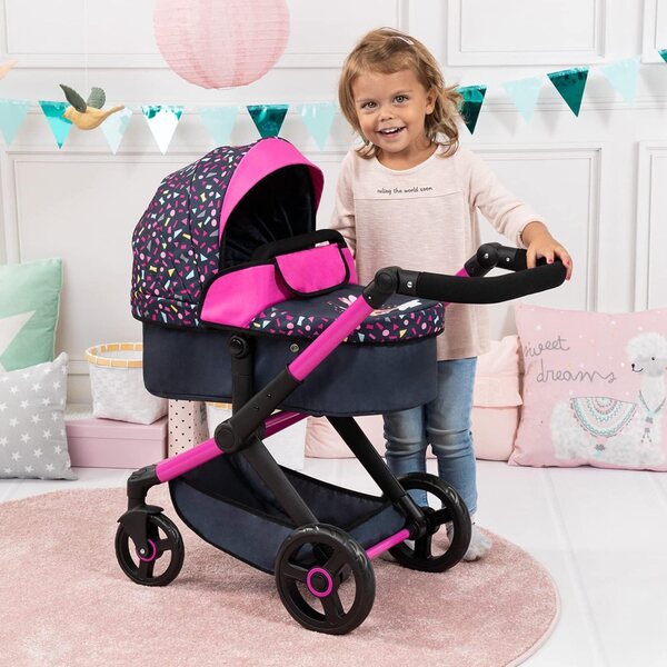 Bayer Pram Xeo Convertible 52 cm Spielzeugkinderwagen mit Tasche und Korb