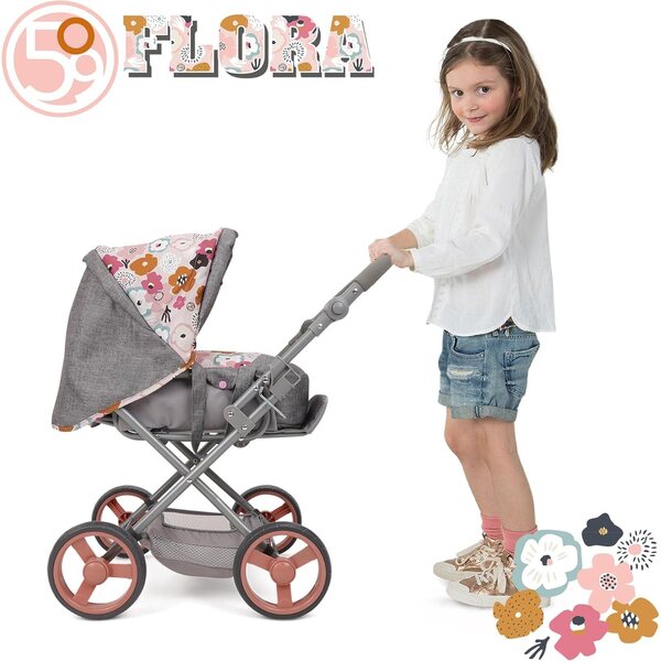 509 Crew Melange Flora – Deluxe Kelly Kinderwagen mit Zubehör für Puppen ab 3 Jahren