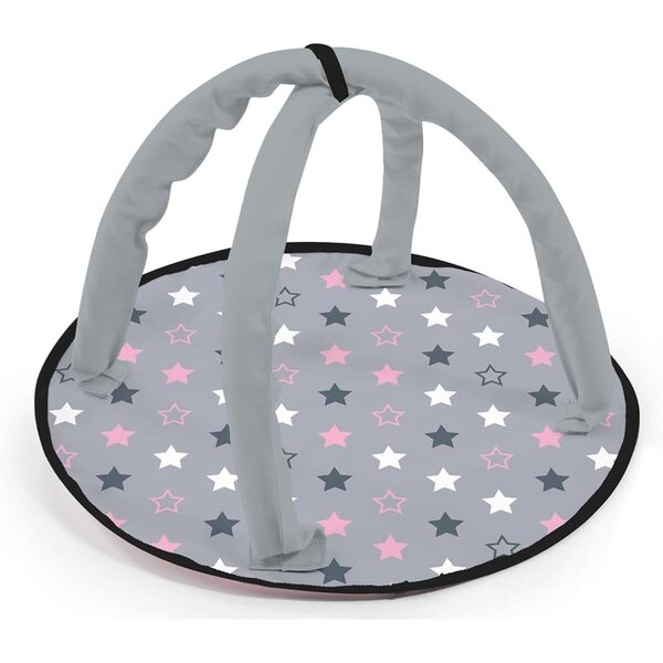 Bayer Xeo Kinderwagen-Set mit Zubehör für Puppen bis 46 cm, Grau und Pink
