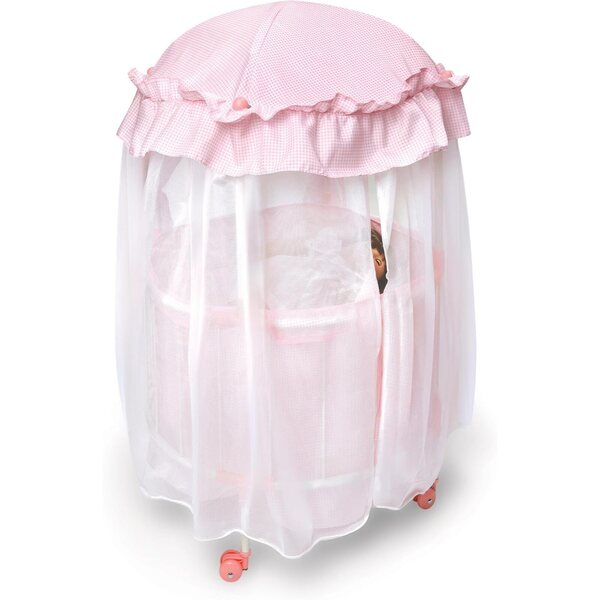 Lit de poupée Badger Basket Pavilion avec baldaquin et matelas rembourré rose