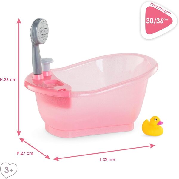 Vanička se sprchou pro panenky Corolle 12" a 14" - Pink Role Play