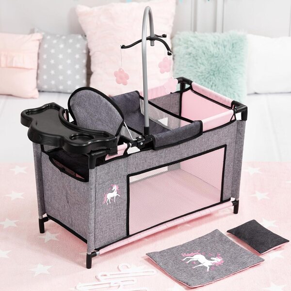 Bayer Mehrbett-Kinderbett für Puppen bis 46 cm mit Hochstuhl und Wickeltisch