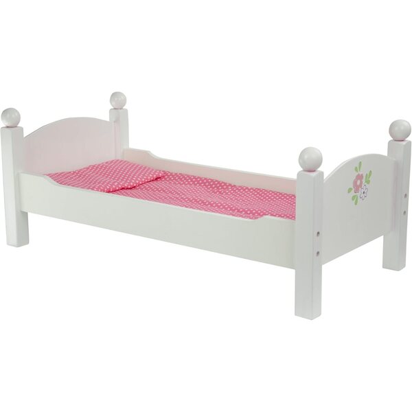 Umwandelbares Etagenbett für 18-Zoll-Puppen mit rosa und lila Laken, sicher und realistisch
