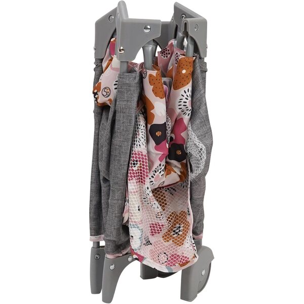 509 Crew Melange Flora Deluxe Spielbett für Puppen bis 18 Zoll mit Rädern und Tasche