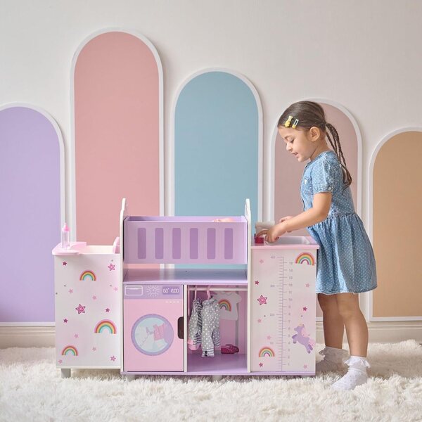 Olivia's Little World 6-in-1-Kinderzimmer mit Einhorn-Thema für Rollenspiele für Kinder ab 3 Jahren