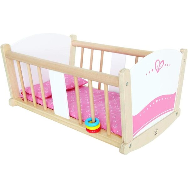 Hape Rock-a-Bye Wiege für Mädchen aus sicherem Holz für Puppen und kreatives Spielen