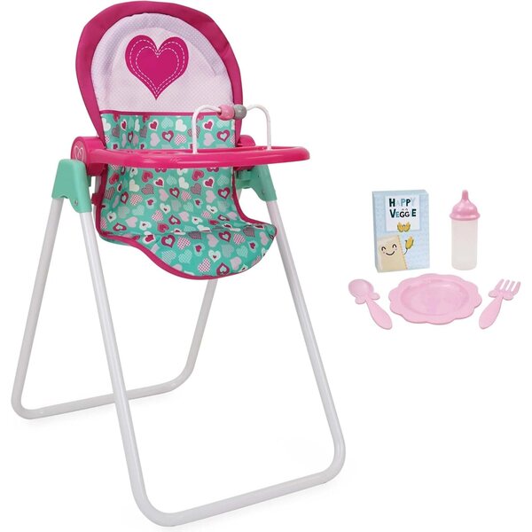 Mint Heart Foodie Doll Spielzeug-Hochstuhl mit Zubehör für Kindergerichte ab 3 Jahren